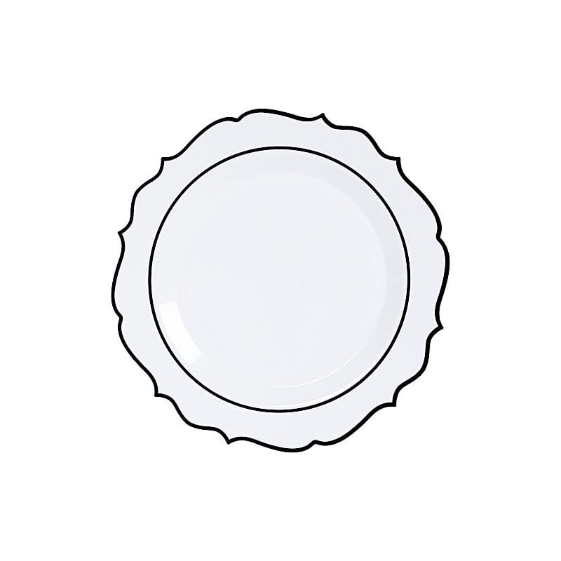10 pcs 8 in Disposable White Plastic Dessert Plates