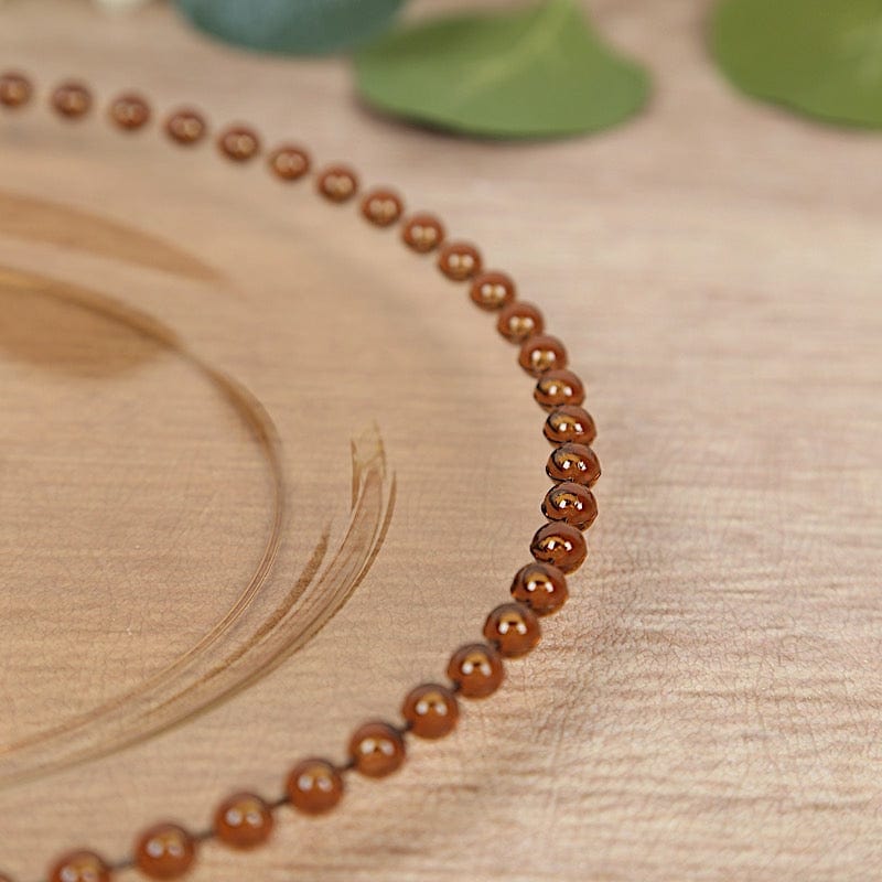 10 Round Disposable Plastic Salad and Dinner Plates with Beaded Trim