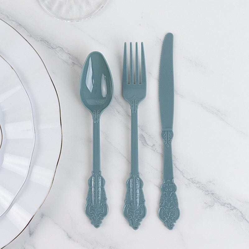 72 Disposable Plastic Cutlery Baroque Style Spoons Forks and Knives Set