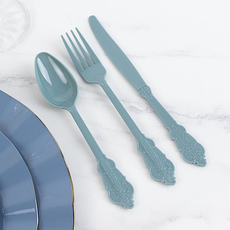 72 Disposable Plastic Cutlery Baroque Style Spoons Forks and Knives Set