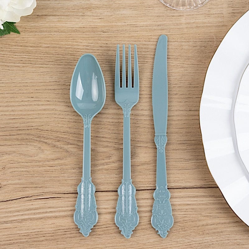 72 Disposable Plastic Cutlery Baroque Style Spoons Forks and Knives Set