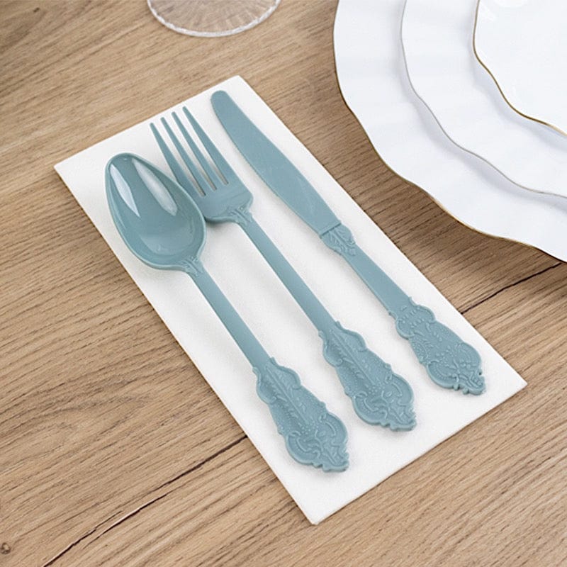 72 Disposable Plastic Cutlery Baroque Style Spoons Forks and Knives Set