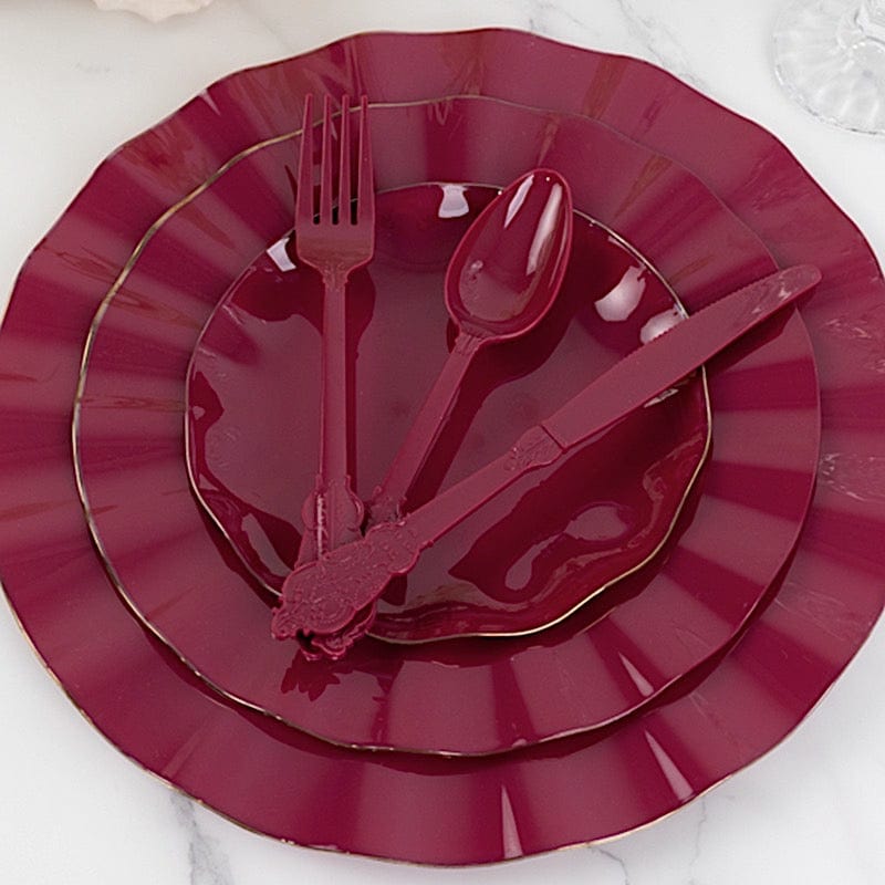 72 Disposable Plastic Cutlery Baroque Style Spoons Forks and Knives Set