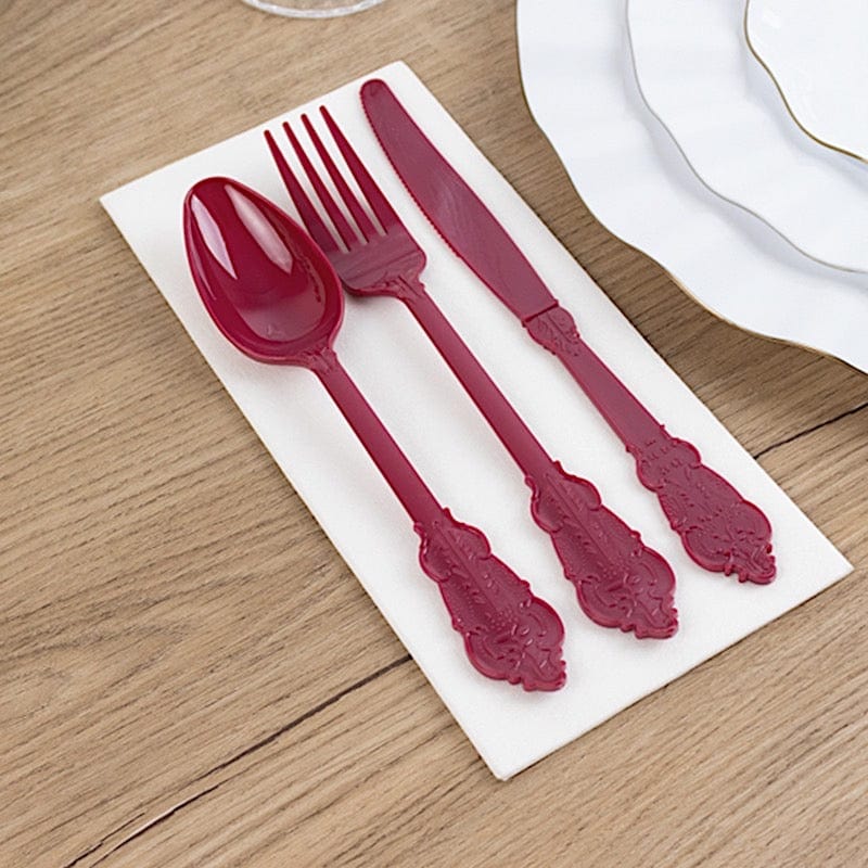 72 Disposable Plastic Cutlery Baroque Style Spoons Forks and Knives Set