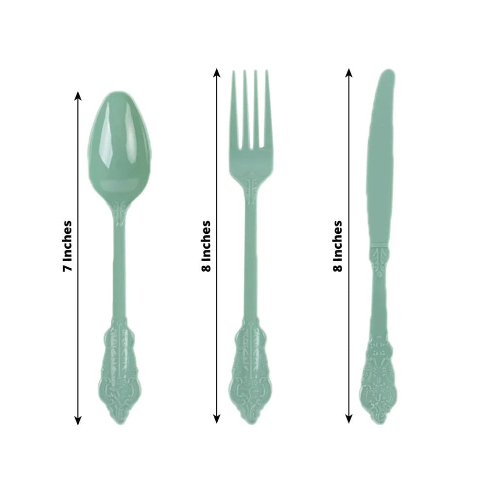 72 Disposable Plastic Cutlery Baroque Style Spoons Forks and Knives Set