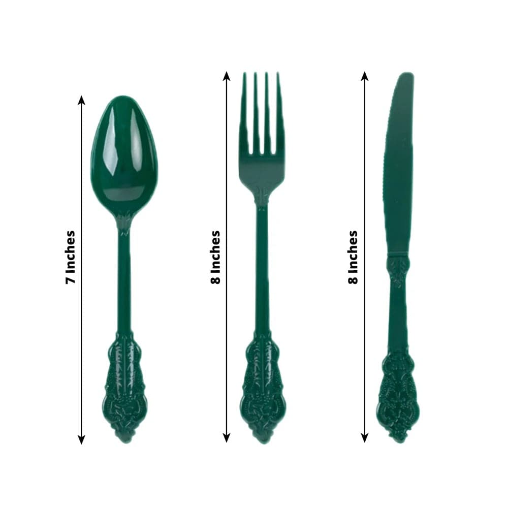 72 Disposable Plastic Cutlery Baroque Style Spoons Forks and Knives Set