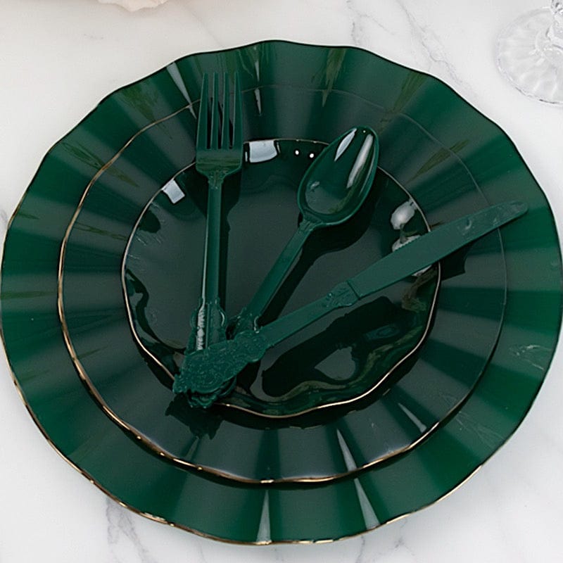 72 Disposable Plastic Cutlery Baroque Style Spoons Forks and Knives Set