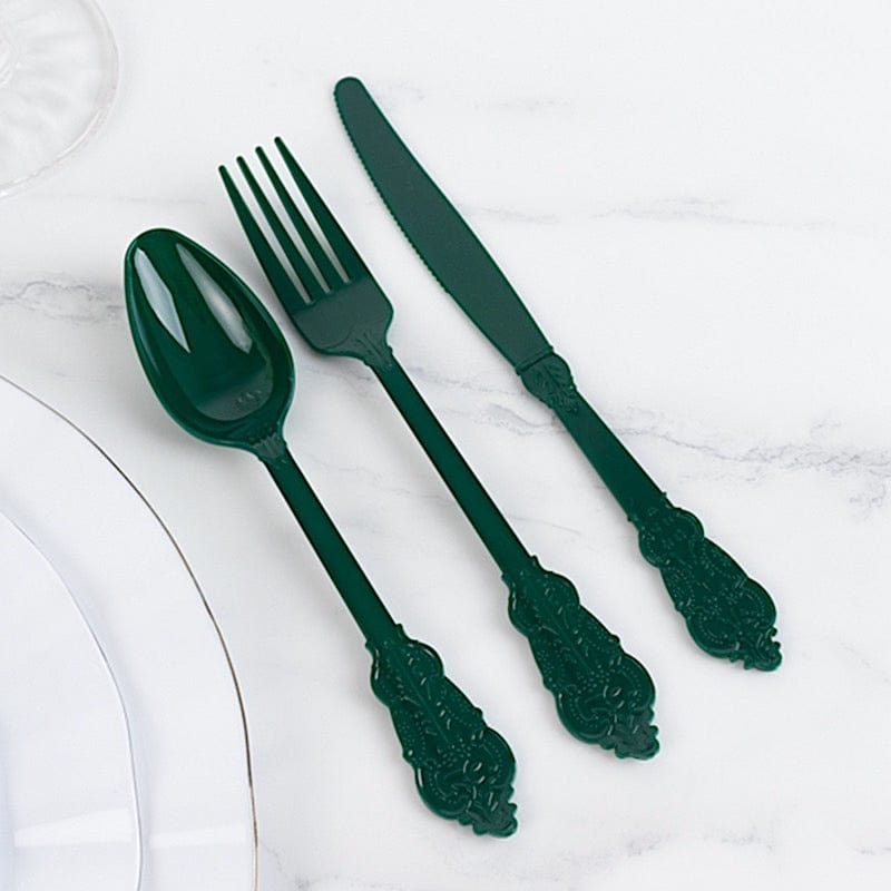 72 Disposable Plastic Cutlery Baroque Style Spoons Forks and Knives Set