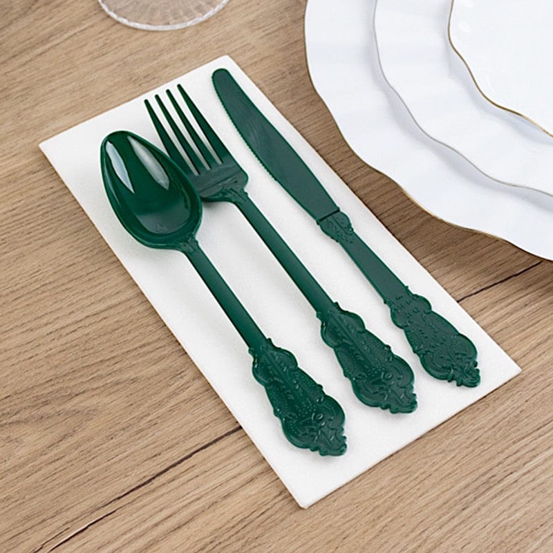 72 Disposable Plastic Cutlery Baroque Style Spoons Forks and Knives Set