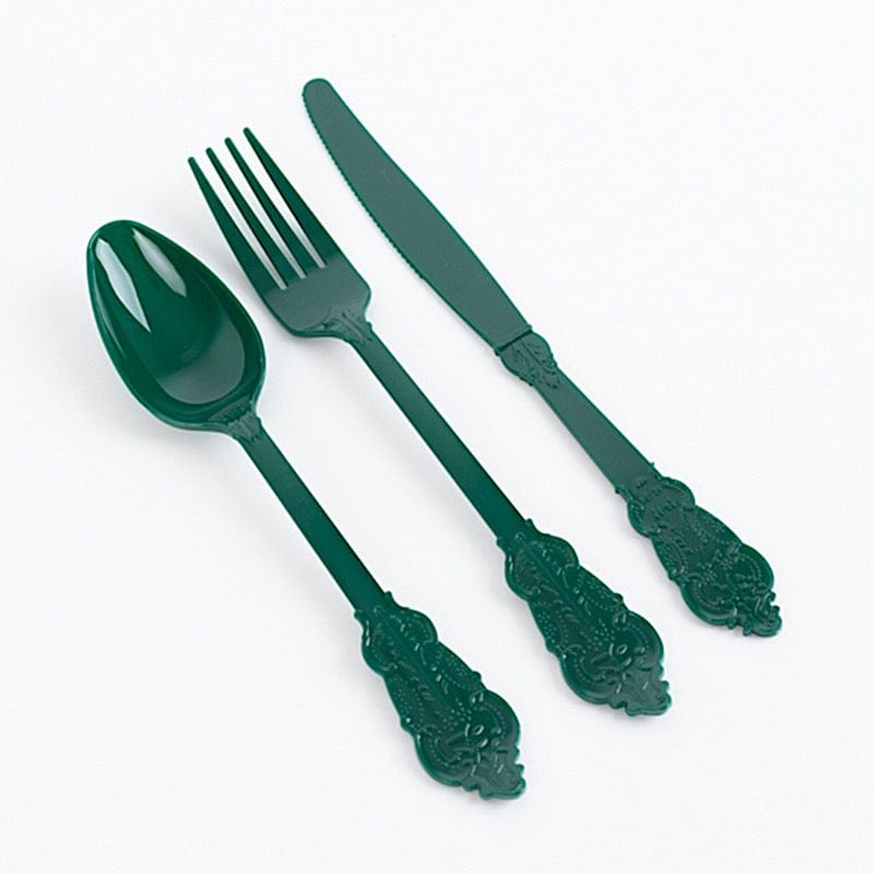 72 Disposable Plastic Cutlery Baroque Style Spoons Forks and Knives Set