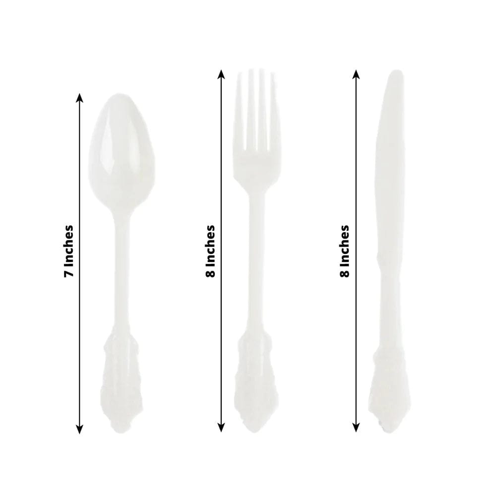 72 Disposable Plastic Cutlery Baroque Style Spoons Forks and Knives Set