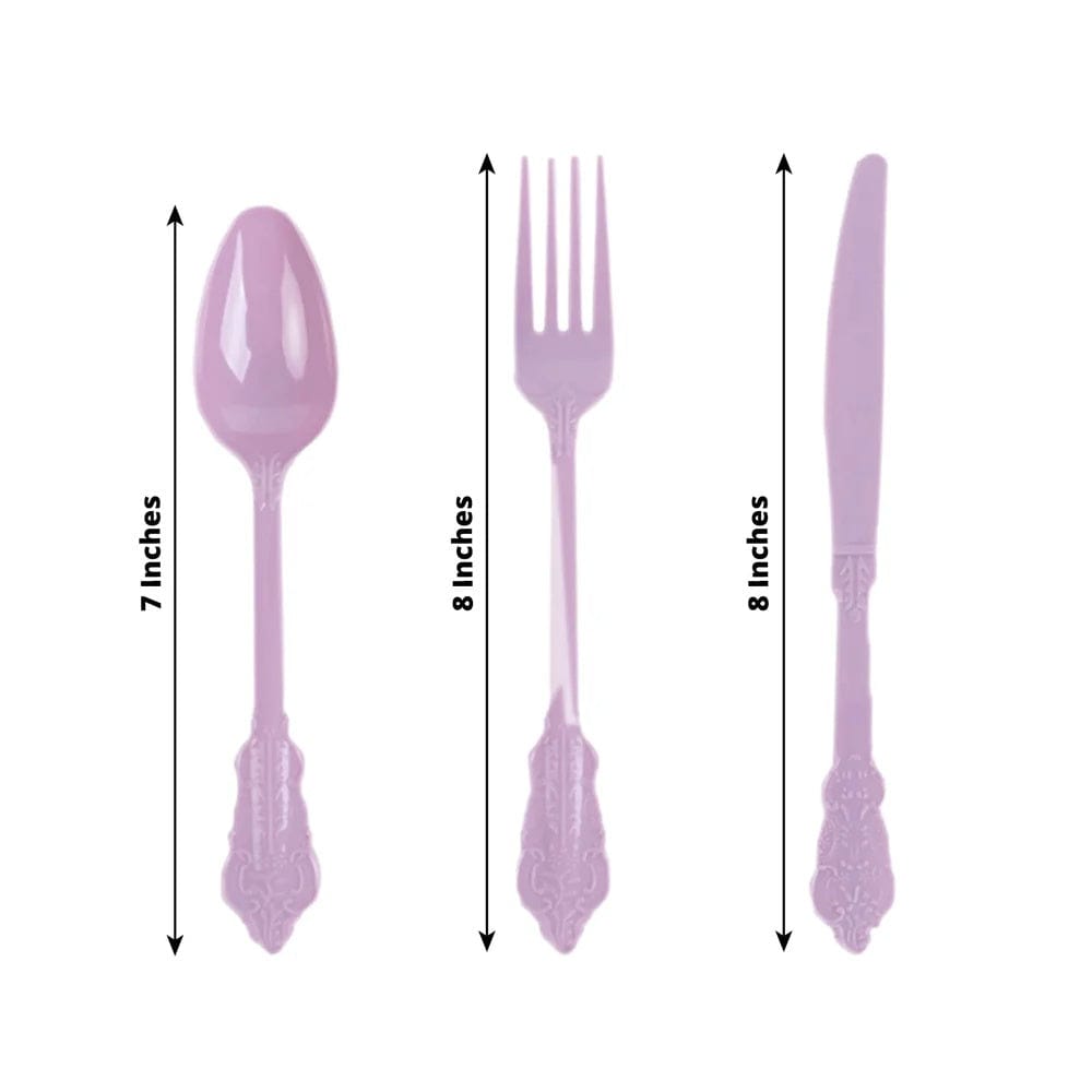 72 Disposable Plastic Cutlery Baroque Style Spoons Forks and Knives Set