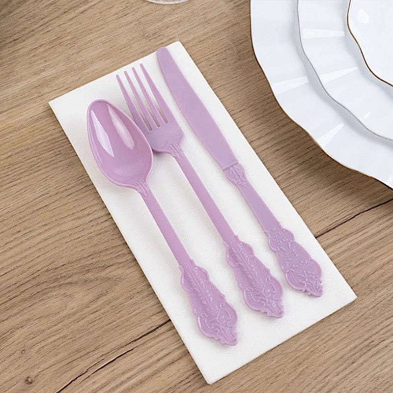 72 Disposable Plastic Cutlery Baroque Style Spoons Forks and Knives Set