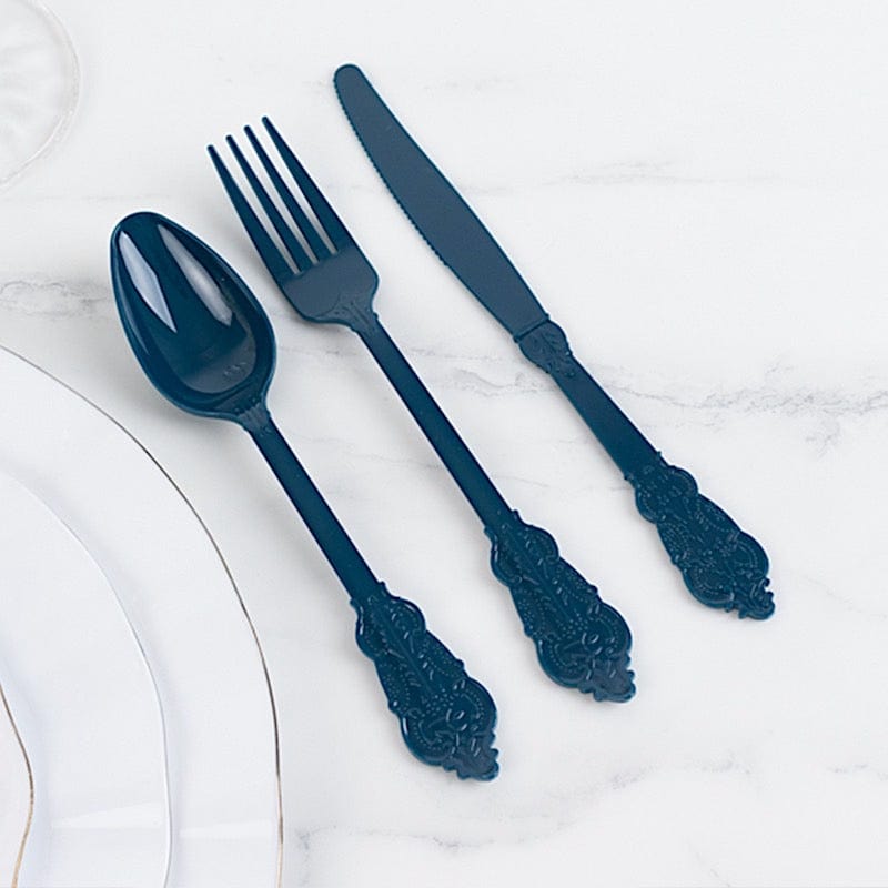 72 Disposable Plastic Cutlery Baroque Style Spoons Forks and Knives Set
