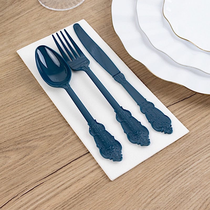 72 Disposable Plastic Cutlery Baroque Style Spoons Forks and Knives Set