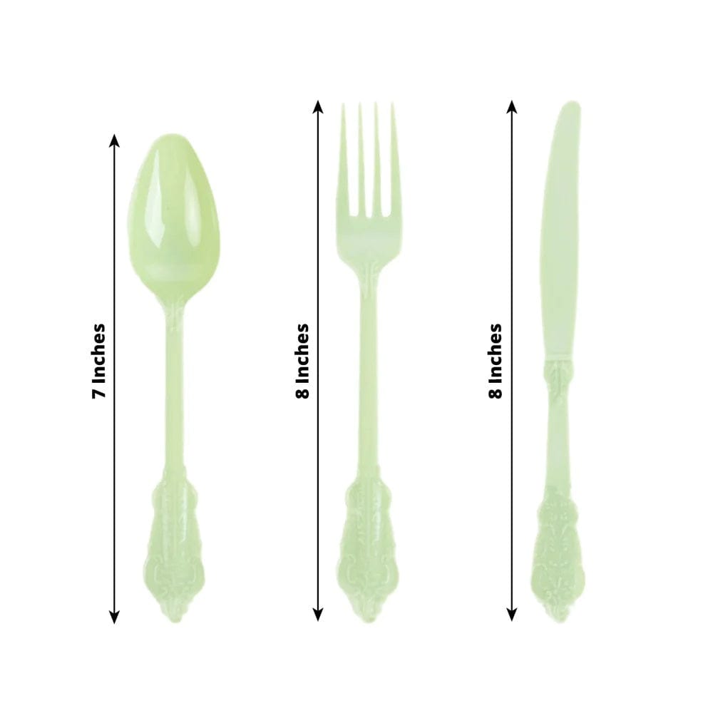 72 Disposable Plastic Cutlery Baroque Style Spoons Forks and Knives Set