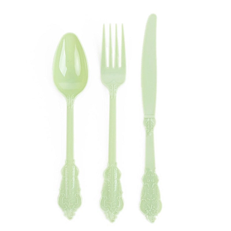 72 Disposable Plastic Cutlery Baroque Style Spoons Forks and Knives Set