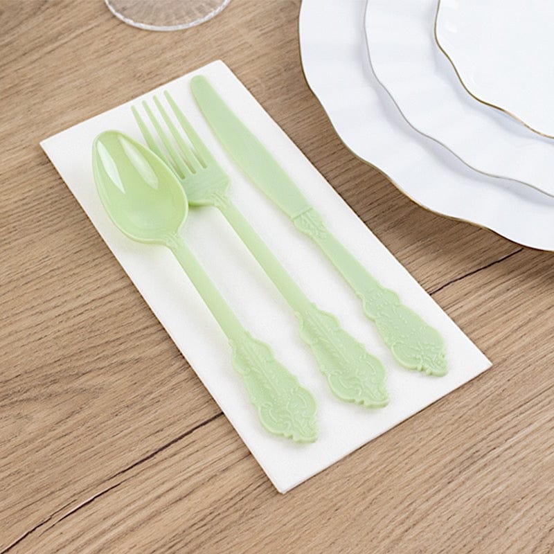 72 Disposable Plastic Cutlery Baroque Style Spoons Forks and Knives Set