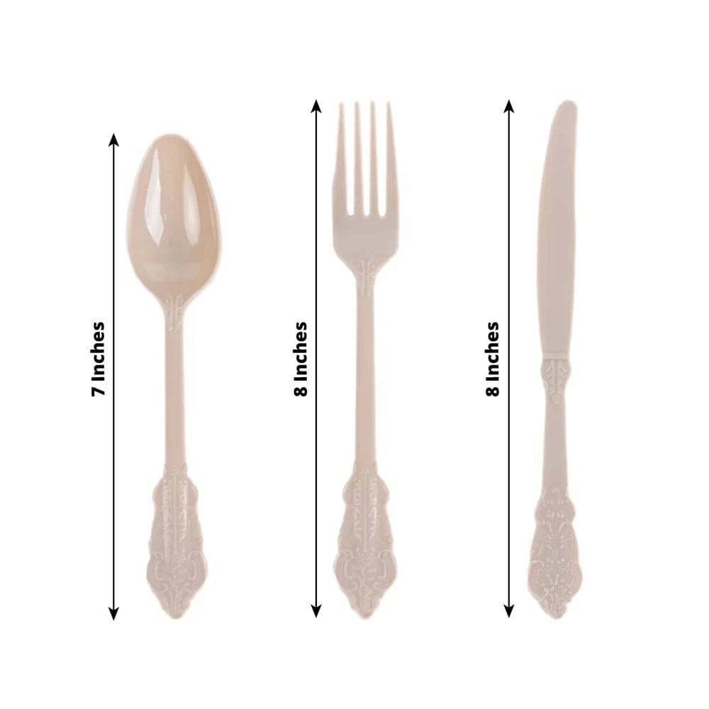 72 Disposable Plastic Cutlery Baroque Style Spoons Forks and Knives Set