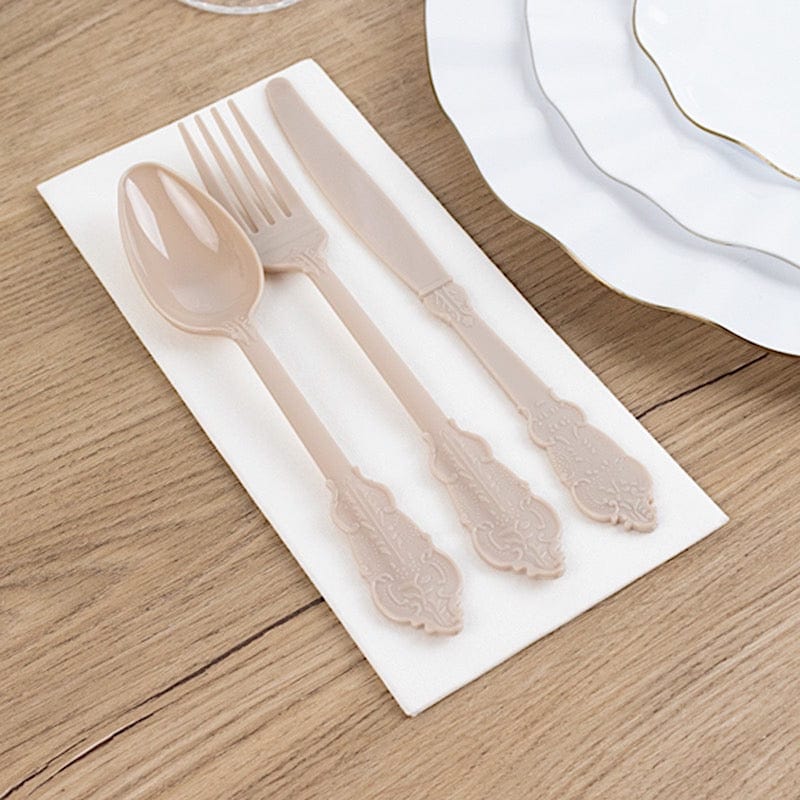72 Disposable Plastic Cutlery Baroque Style Spoons Forks and Knives Set