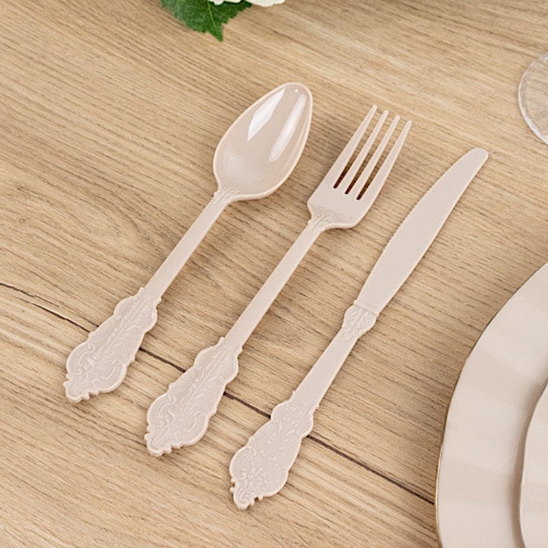 72 Disposable Plastic Cutlery Baroque Style Spoons Forks and Knives Set