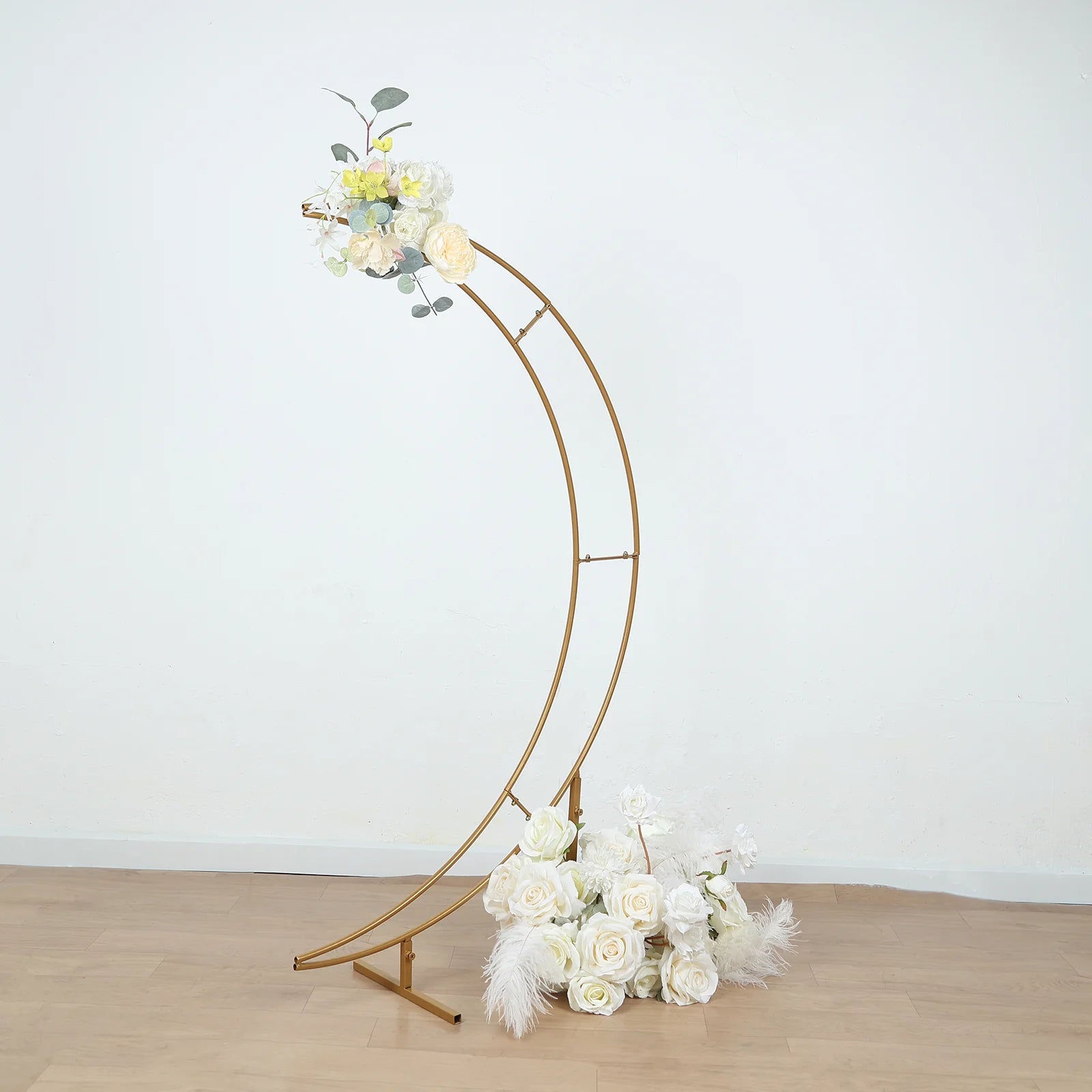 4 feet Gold Metal Half Crescent Moon Wedding Arch Flower Stand