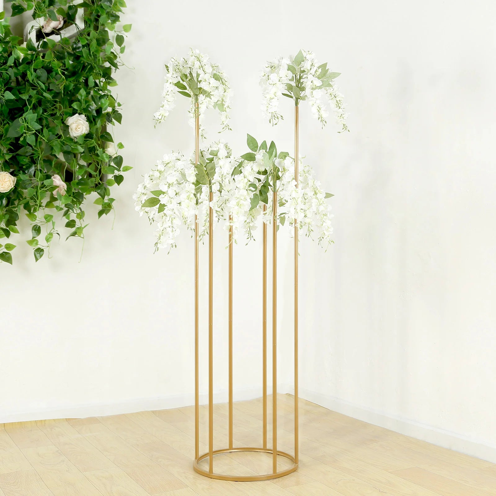 4 feet Gold Metal 6-Tubes Single Stem Flower Centerpiece Minimalist Style