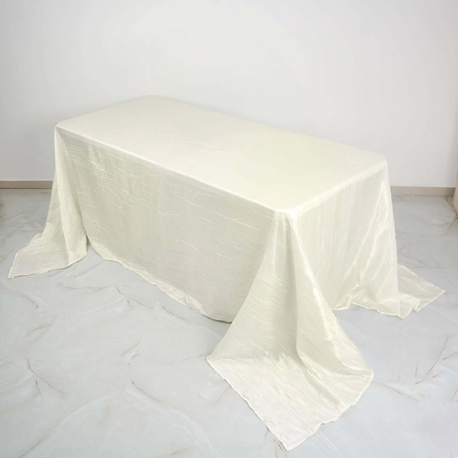 90x132 in Metallic Crinkled Taffeta Rectangular Tablecloth