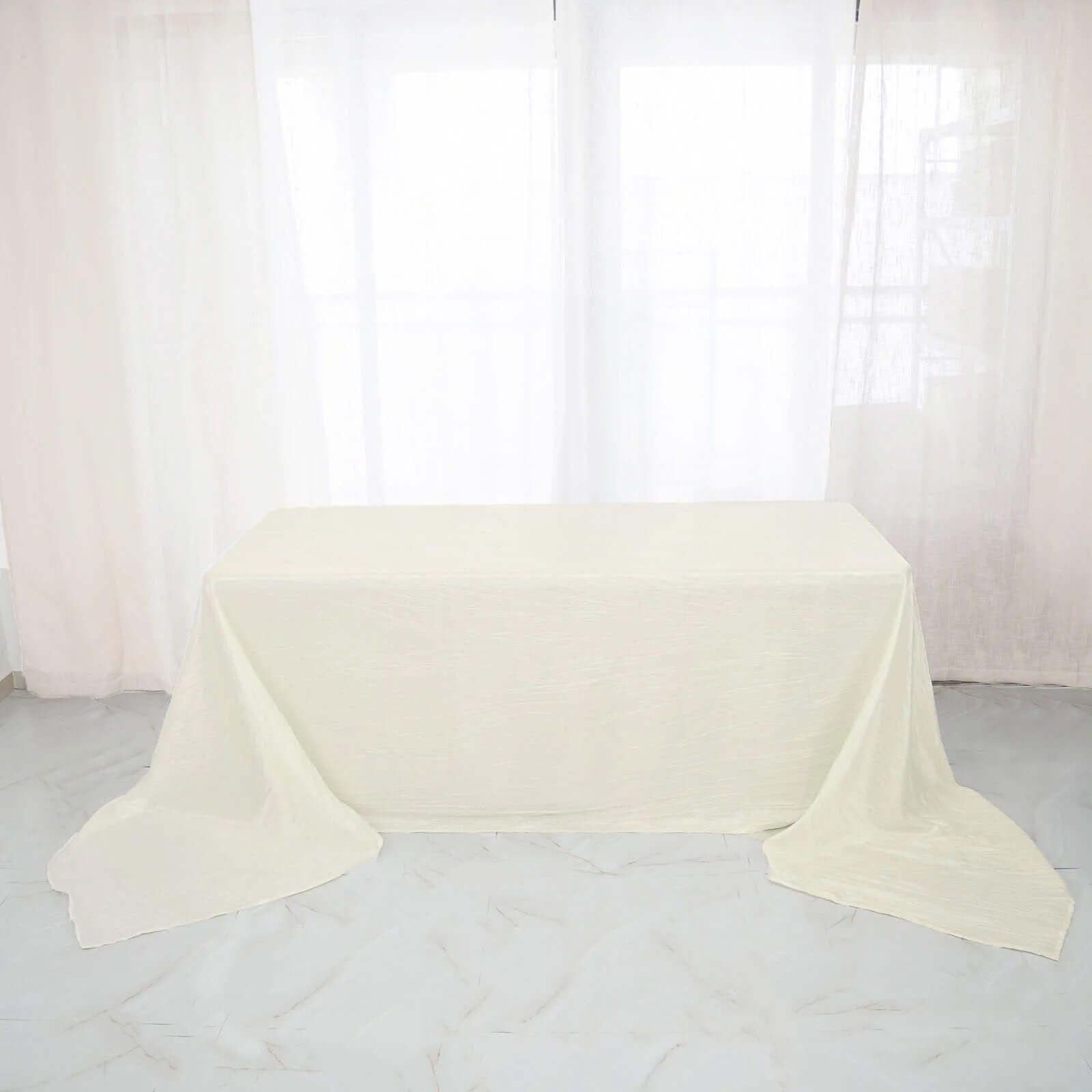 90x156 in Metallic Crinkled Taffeta Rectangular Tablecloth