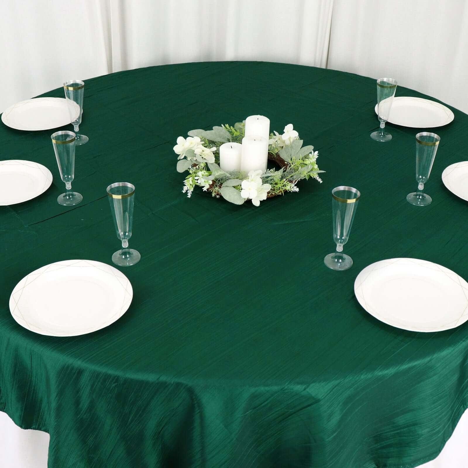 72x72 in Square Accordion Crinkled Taffeta Table Overlay