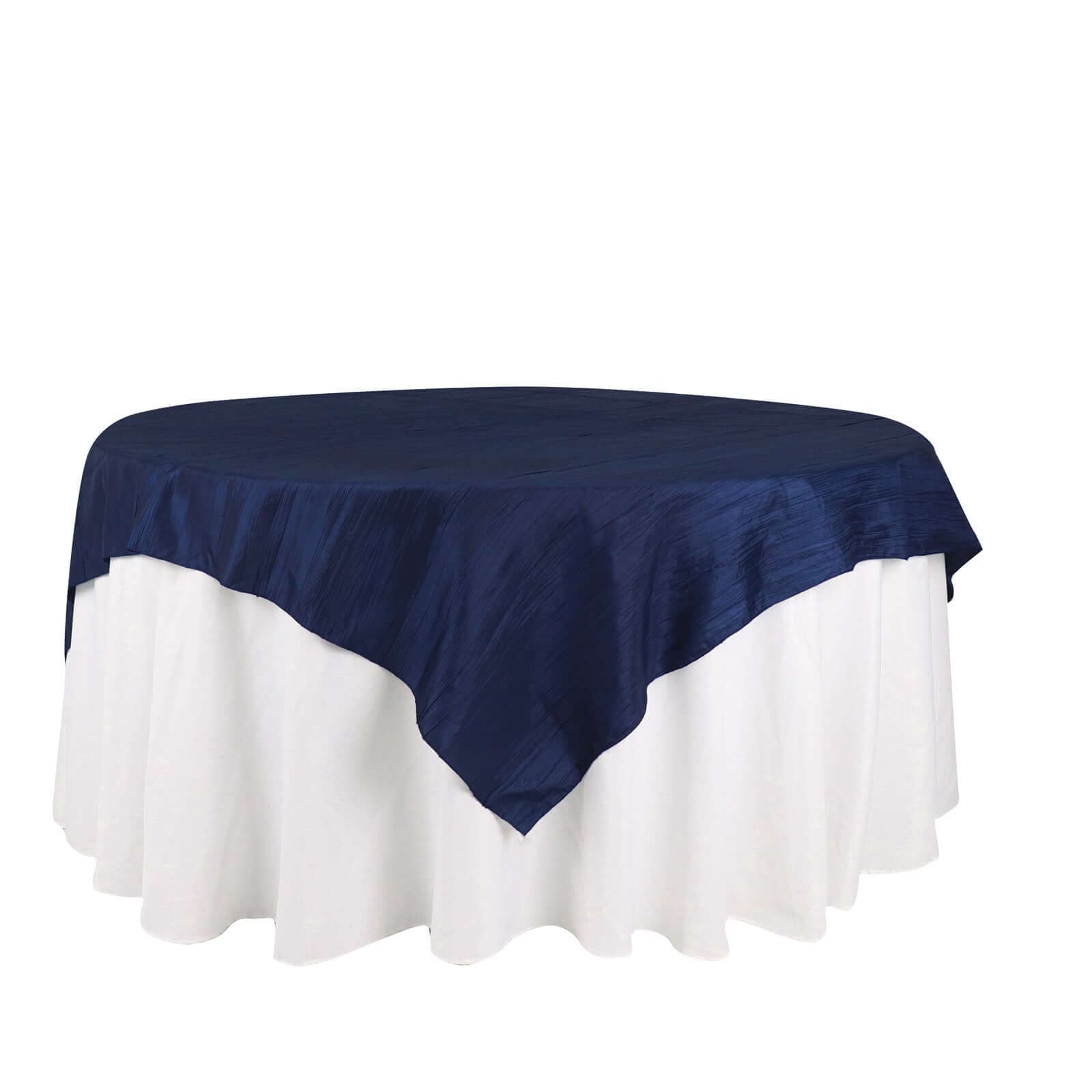 72x72 in Square Accordion Crinkled Taffeta Table Overlay