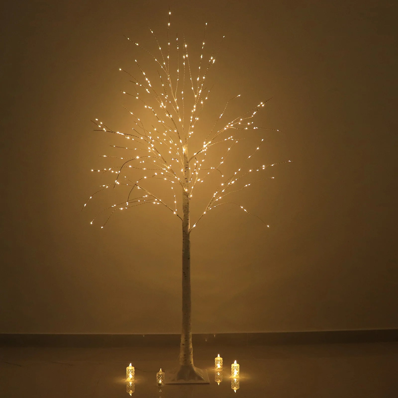 6 feet Lighted Birch Tree 350 LED Fairy Lights with Remote Timer