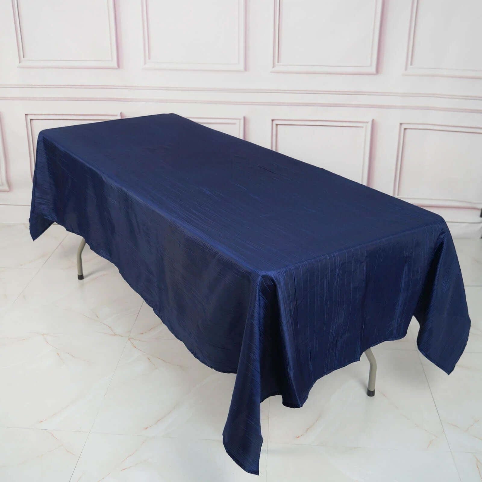60x102 in Metallic Crinkled Taffeta Rectangular Tablecloth