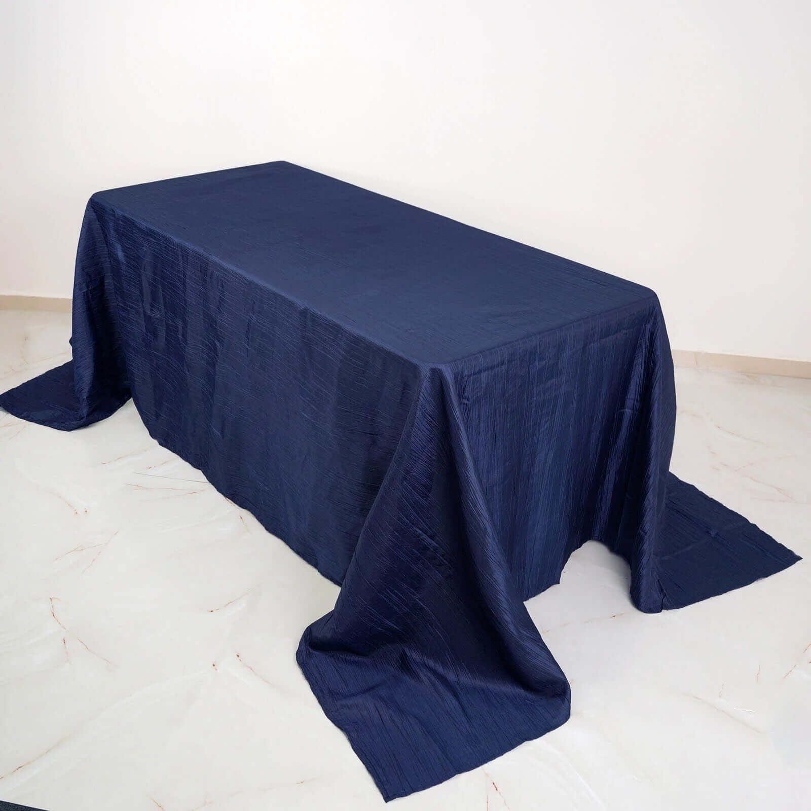 90x132 in Metallic Crinkled Taffeta Rectangular Tablecloth