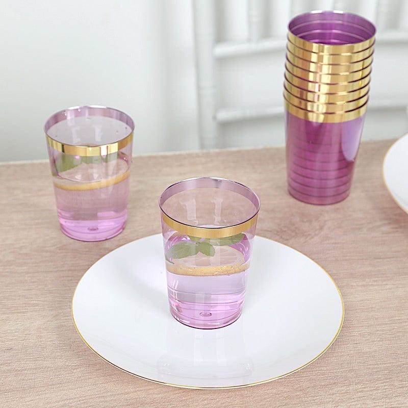 25 pcs 10 oz. Disposable Plastic Party Cups with Rim