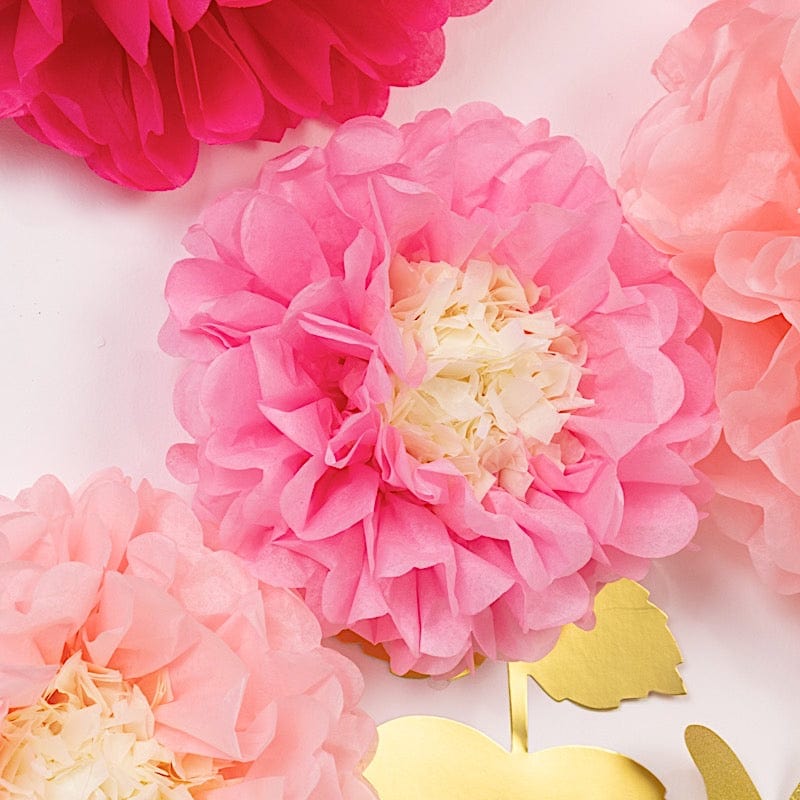 21 Tissue Paper Chrysanthemum Flowers with Butterflies and Leaves Pom Poms Set