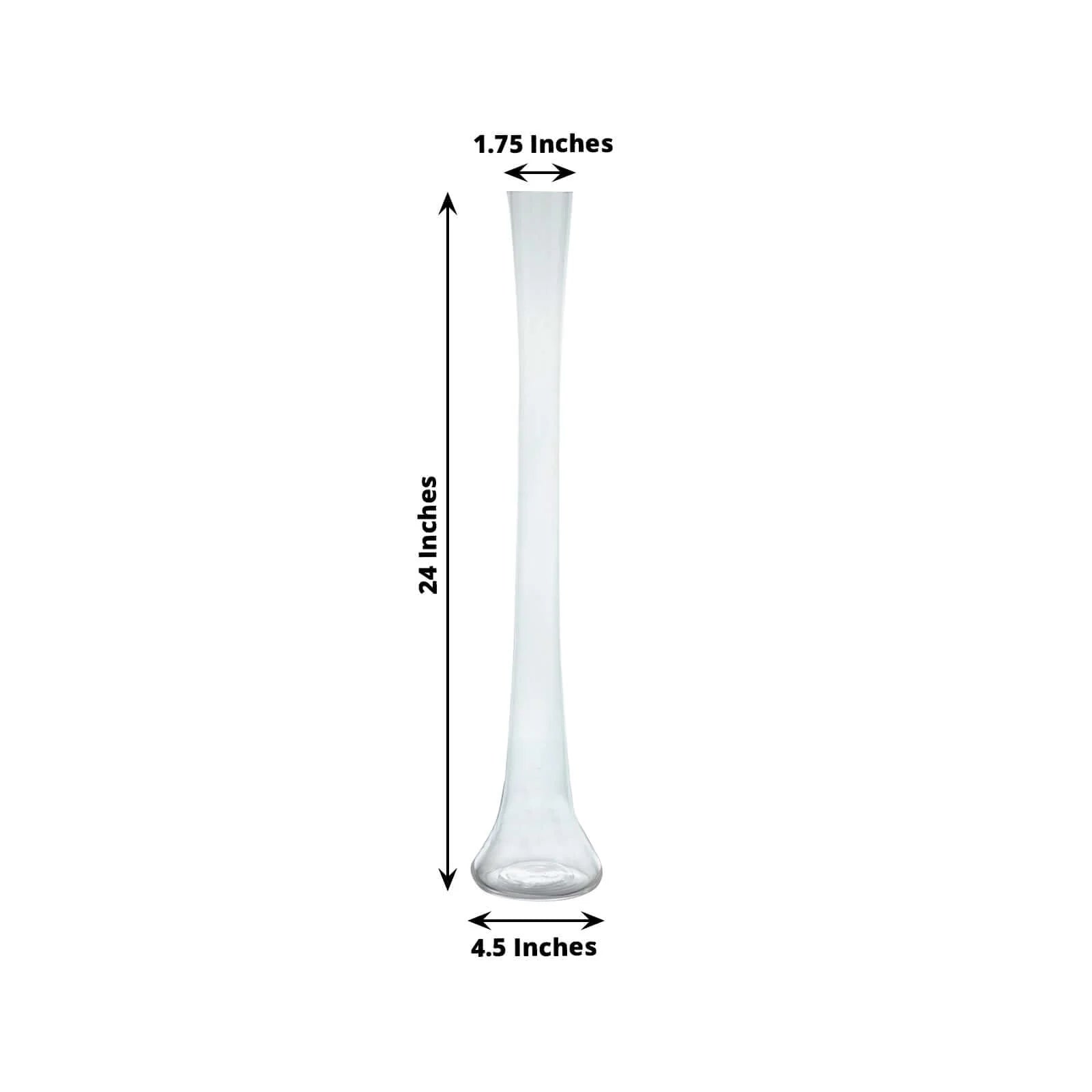 6 Clear Heavy Duty Eiffel Tower Glass Vases with Round Base