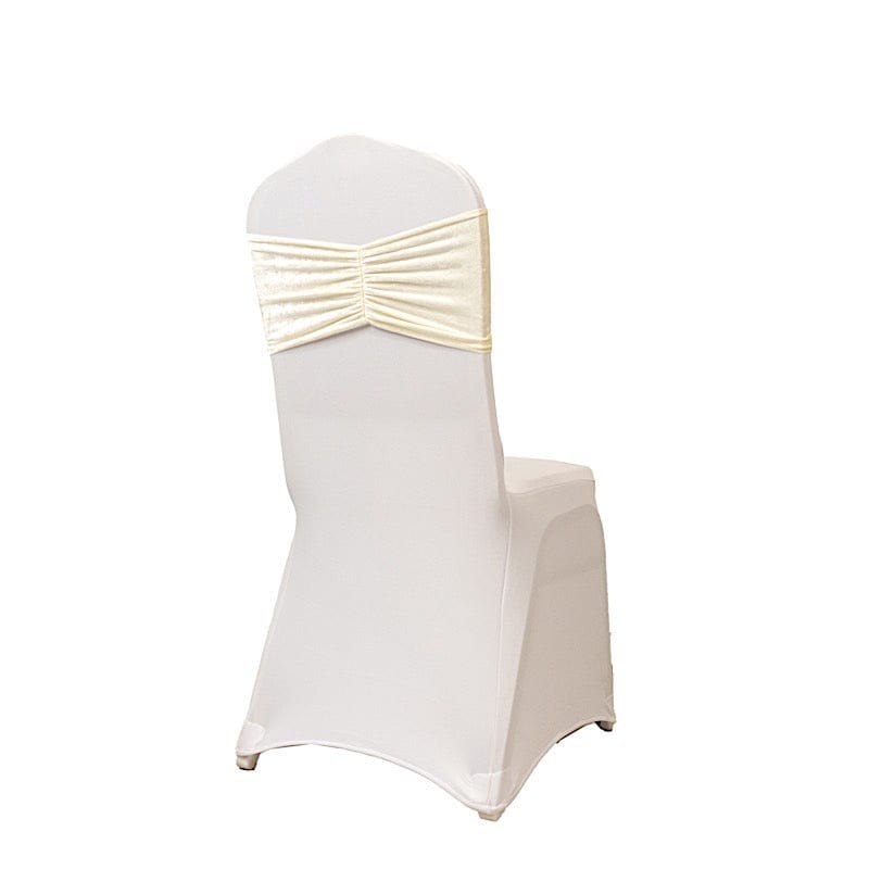 5 Crushed Velvet Chair Sashes with Wide Ruffle Style