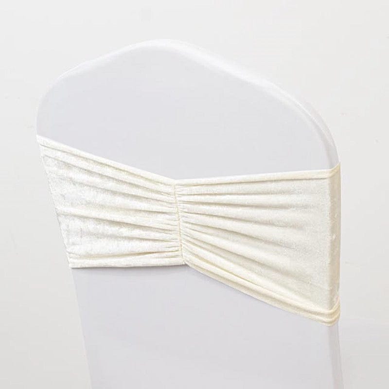 5 Crushed Velvet Chair Sashes with Wide Ruffle Style