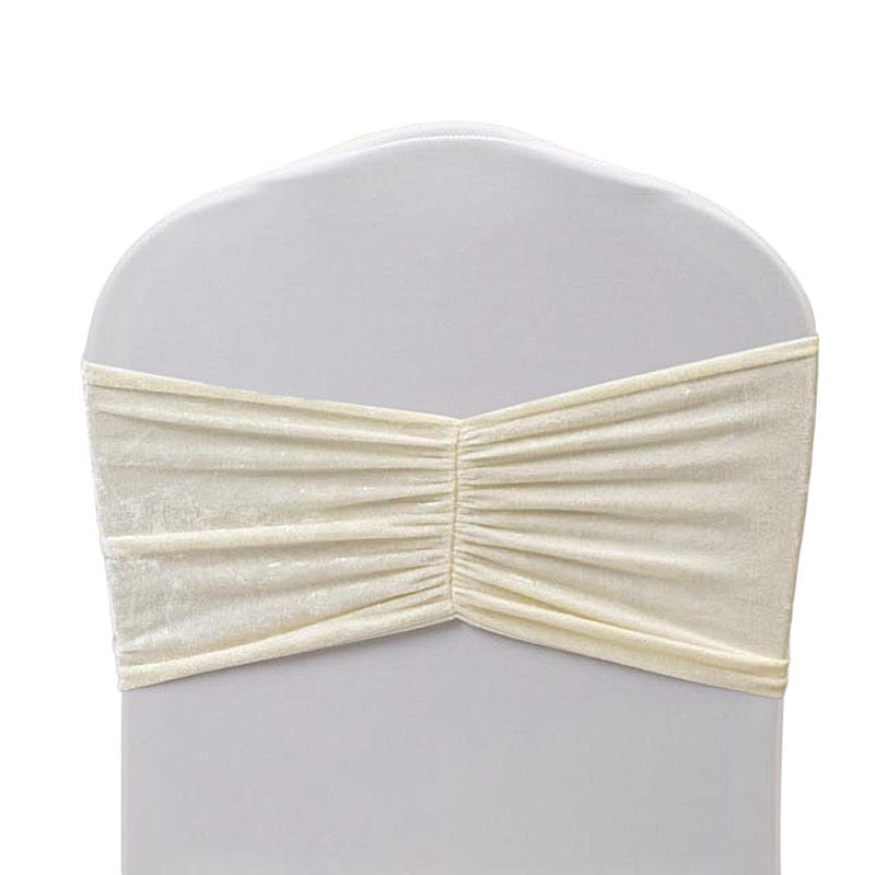 5 Crushed Velvet Chair Sashes with Wide Ruffle Style