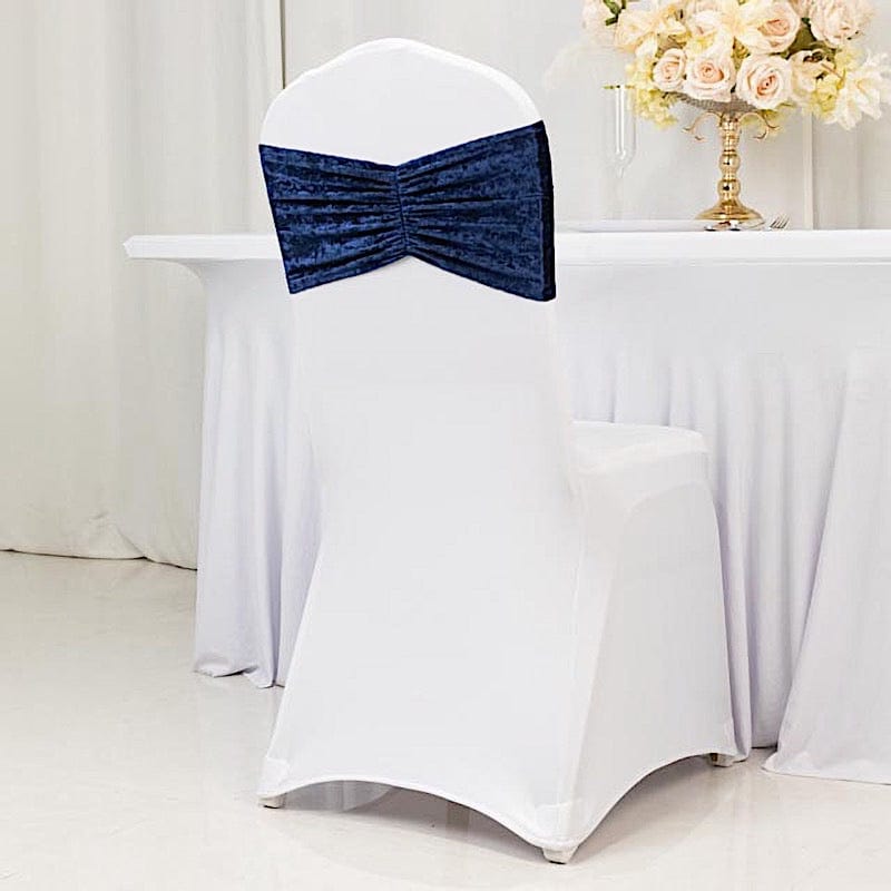 5 Crushed Velvet Chair Sashes with Wide Ruffle Style