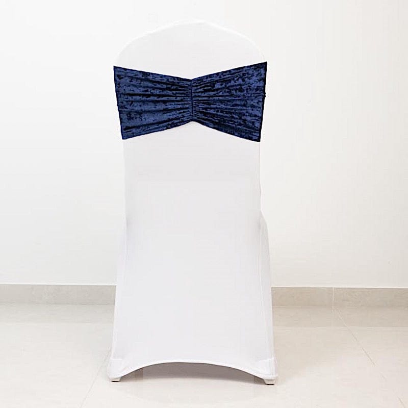 5 Crushed Velvet Chair Sashes with Wide Ruffle Style