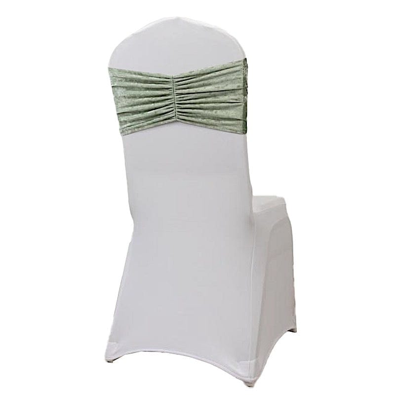 5 Crushed Velvet Chair Sashes with Wide Ruffle Style