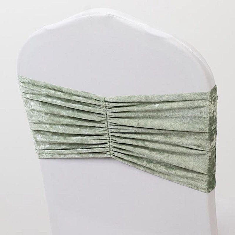 5 Crushed Velvet Chair Sashes with Wide Ruffle Style