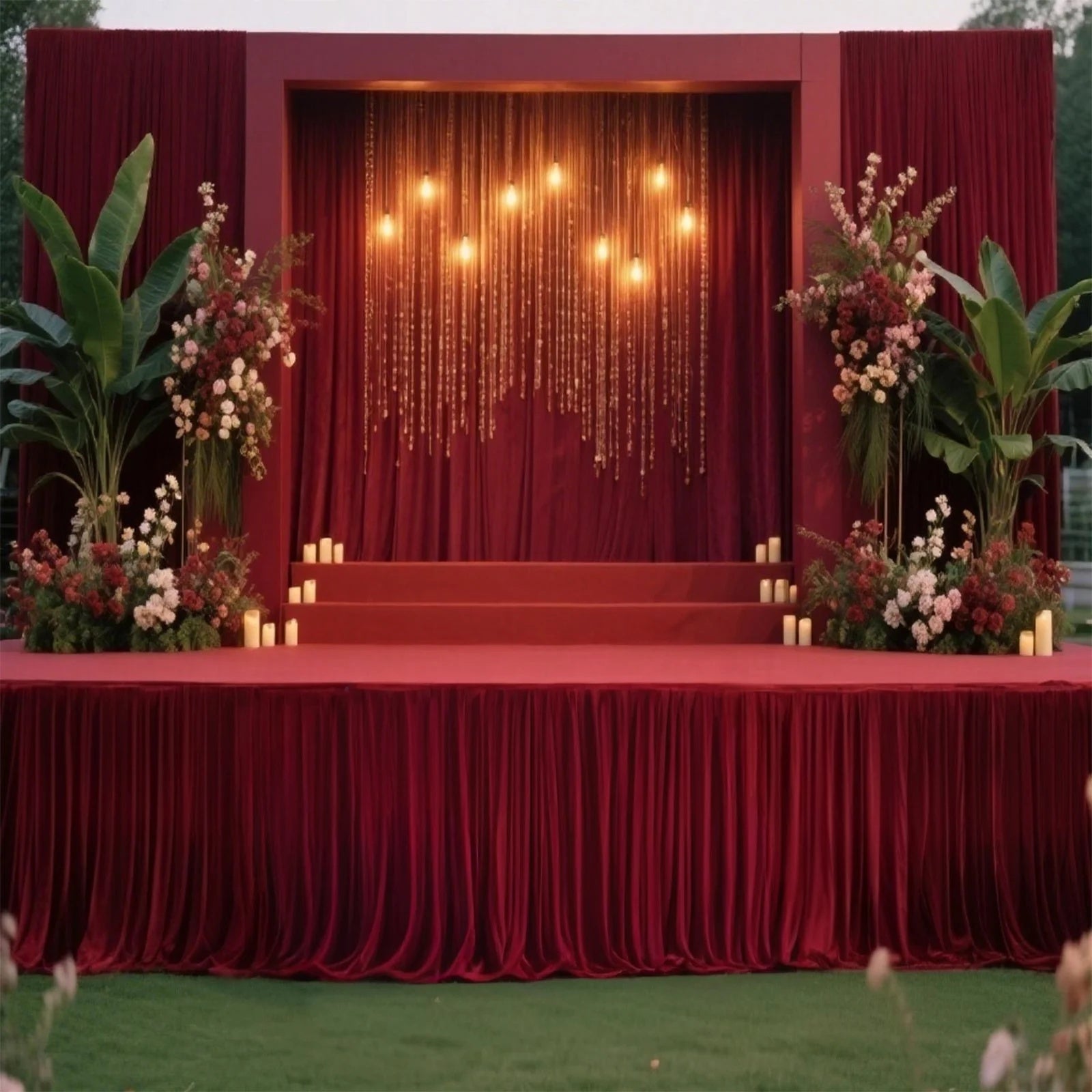Polyester Shirred Pleat Portable Stage Skirting