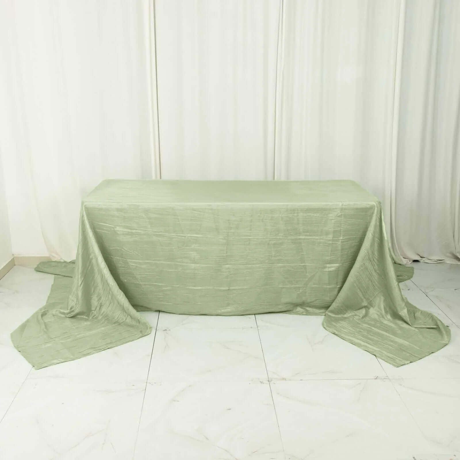 90x156 in Metallic Crinkled Taffeta Rectangular Tablecloth