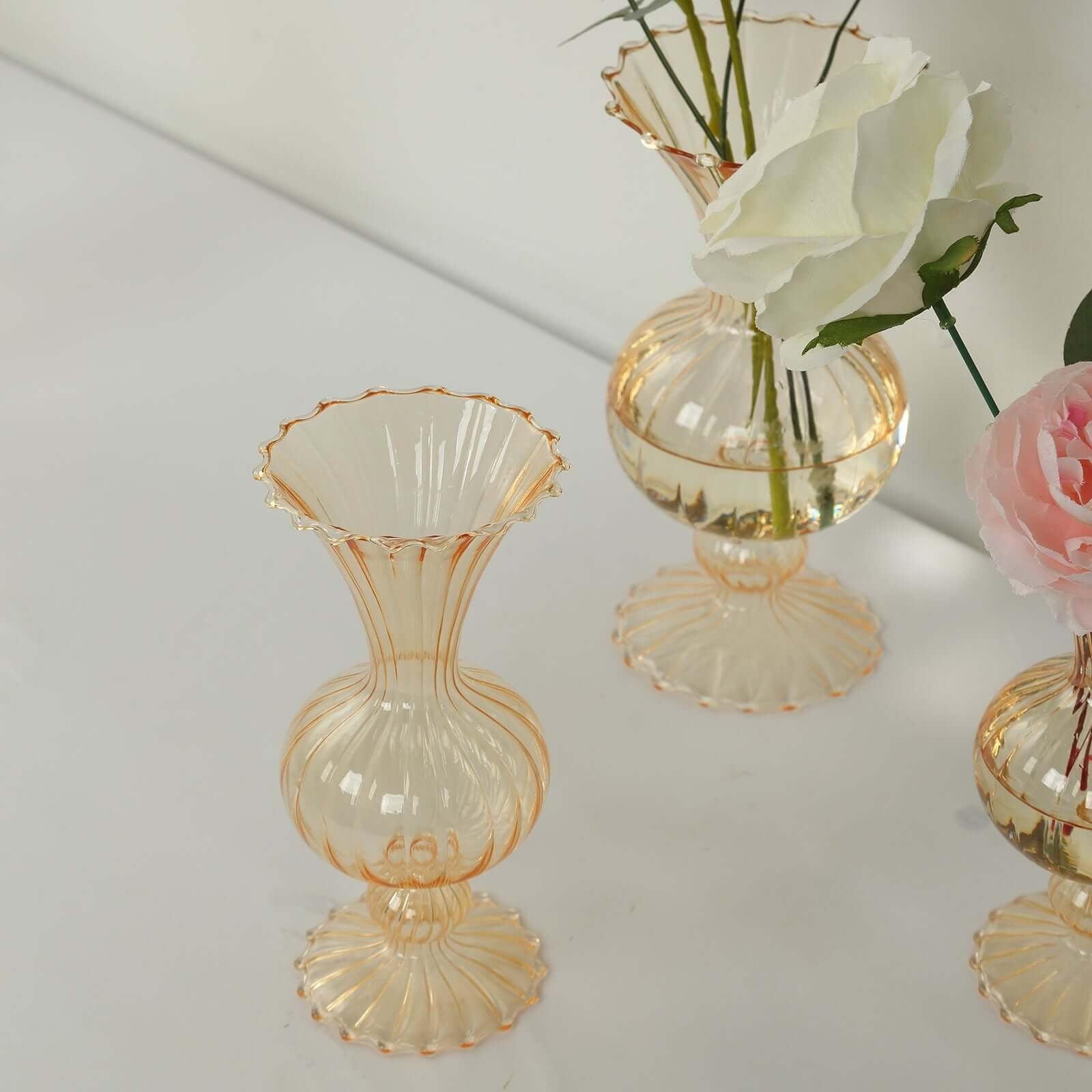 4 Nordic Style Glass Vintage Transparent Bud Planter Vases