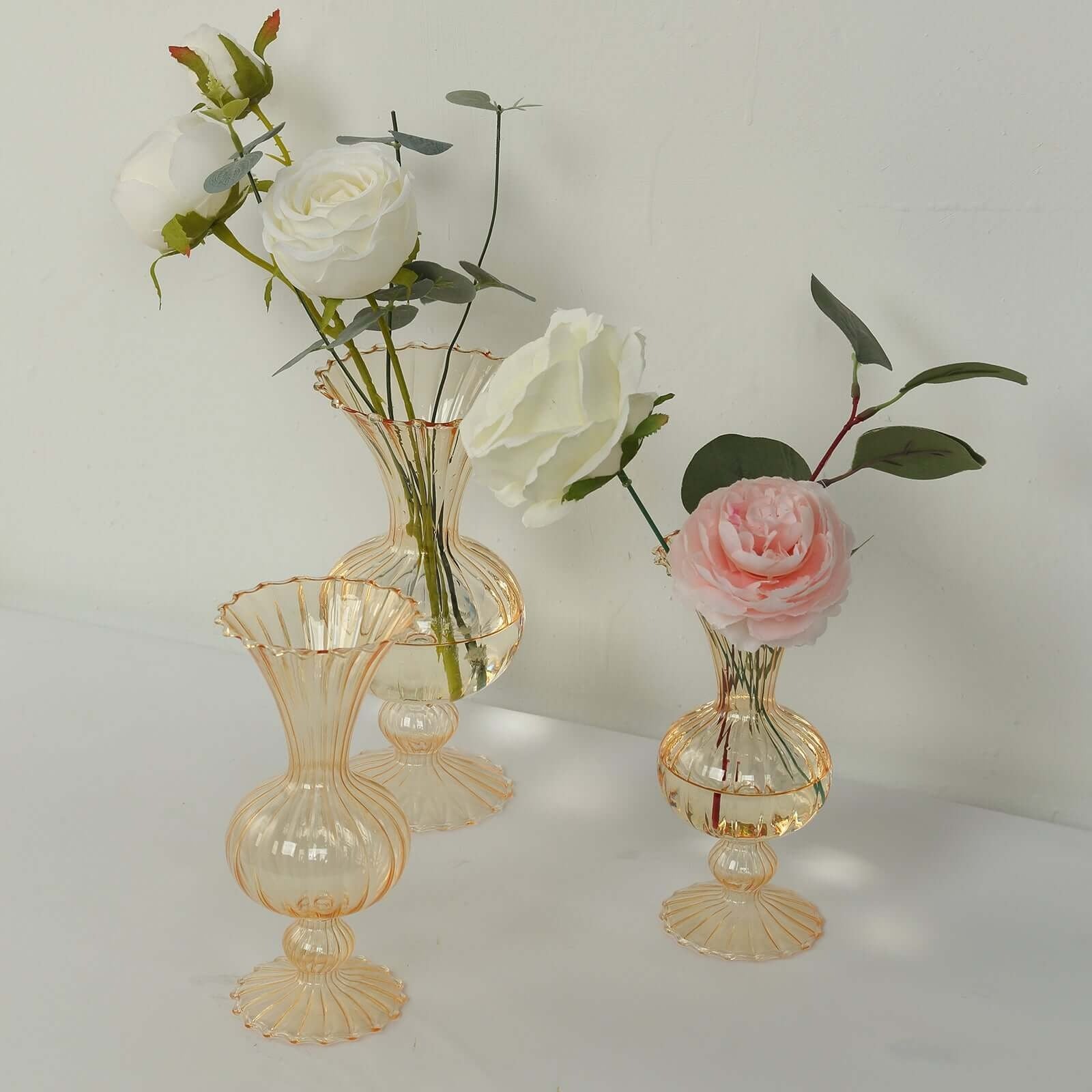 4 Nordic Style Glass Vintage Transparent Bud Planter Vases