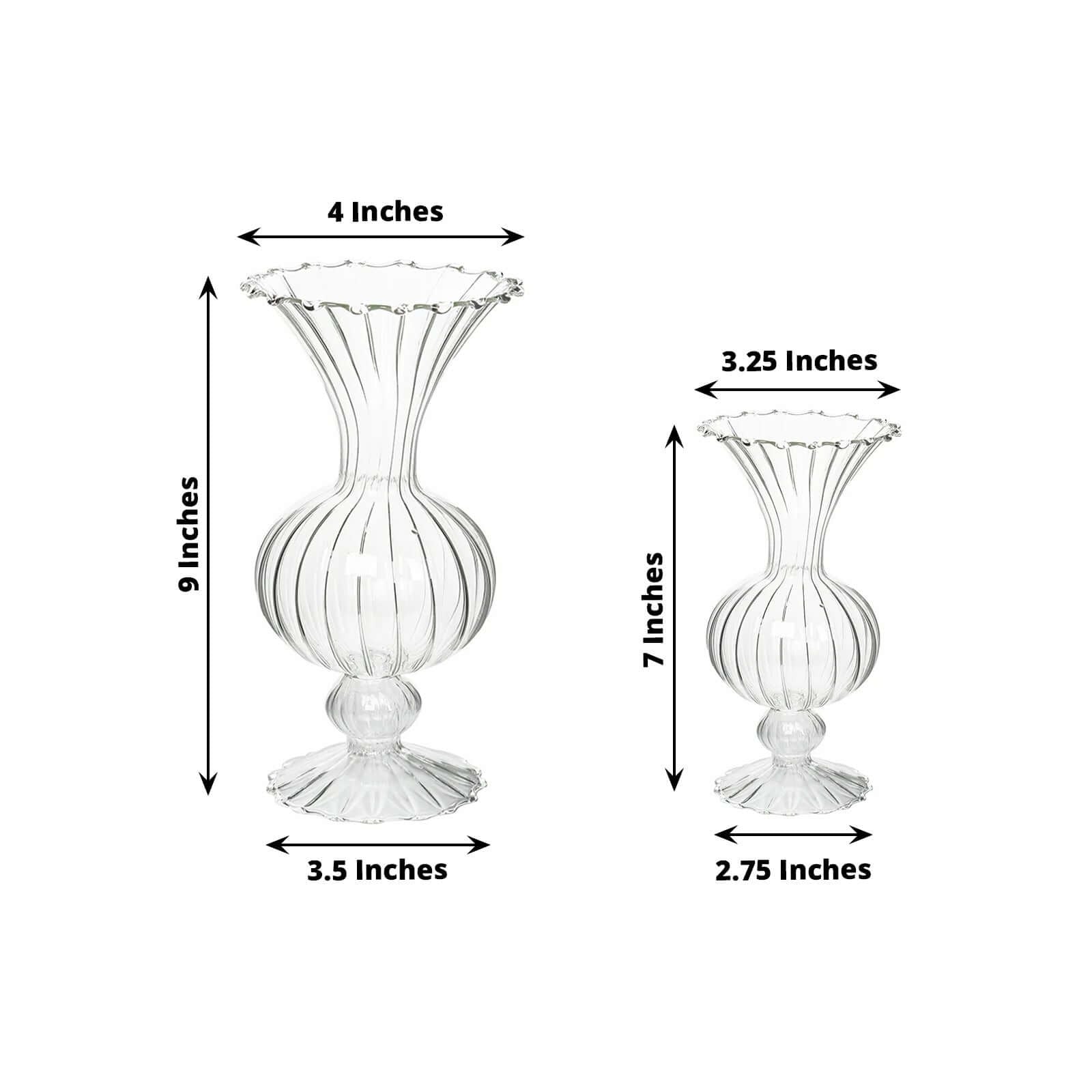 4 Nordic Style Glass Vintage Transparent Bud Planter Vases