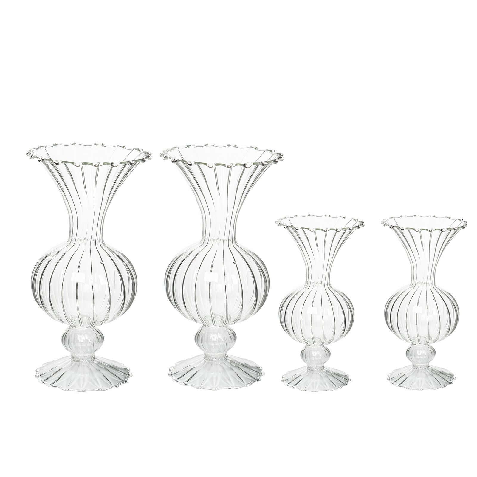 4 Nordic Style Glass Vintage Transparent Bud Planter Vases